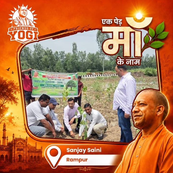A Friends of Yogi volunteer planting a sapling for the Ek Ped Maa Ke Naam drive