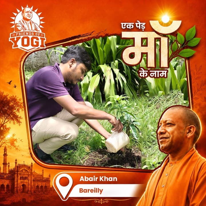 A Friends of Yogi volunteer planting a sapling for the Ek Ped Maa Ke Naam drive